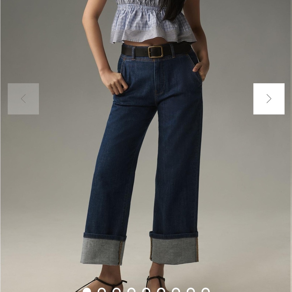 Anthropologie Pilcro Maisy Relaxed Cuff Mid Rise Straight Leg Jeans - Picture 2 of 16